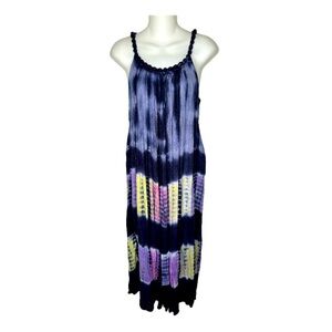 Revue Blue Tie Dye Maxi Dress One Size Bin L